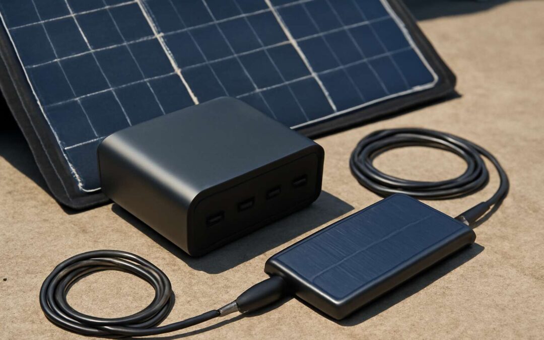 Charge on the go: solar battery and charger that powers adventures and emergencies.